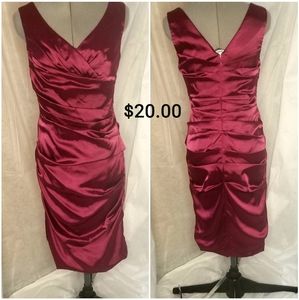 Le Chateau,S, Cocktail dress, burgundy, fitted